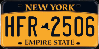 NY license plate HFR2506