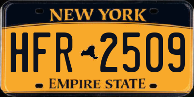 NY license plate HFR2509