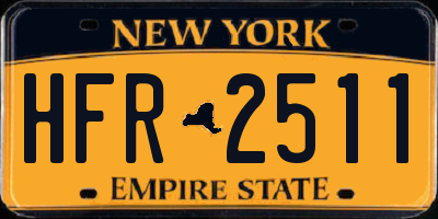 NY license plate HFR2511