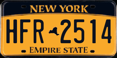 NY license plate HFR2514