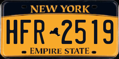 NY license plate HFR2519