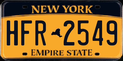 NY license plate HFR2549