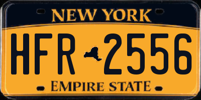 NY license plate HFR2556
