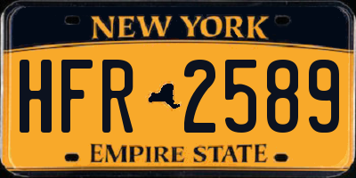 NY license plate HFR2589