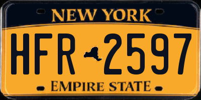 NY license plate HFR2597
