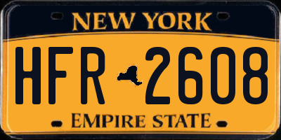 NY license plate HFR2608