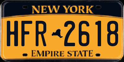 NY license plate HFR2618