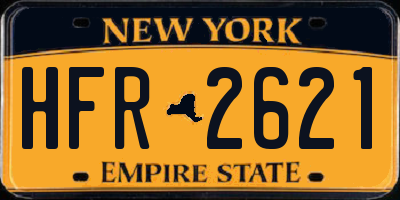 NY license plate HFR2621