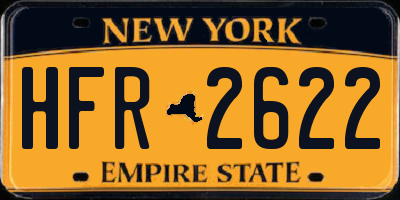 NY license plate HFR2622