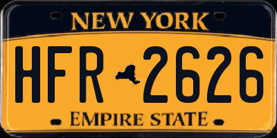 NY license plate HFR2626