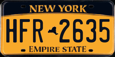 NY license plate HFR2635
