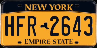 NY license plate HFR2643