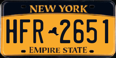 NY license plate HFR2651