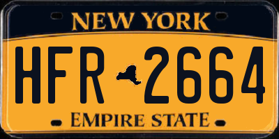 NY license plate HFR2664