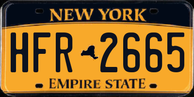 NY license plate HFR2665