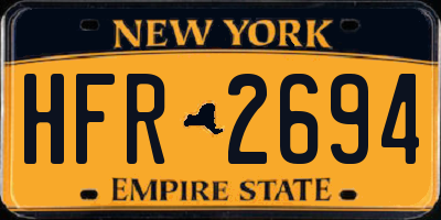 NY license plate HFR2694