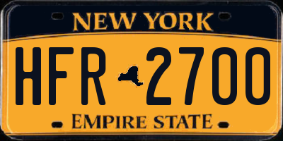 NY license plate HFR2700