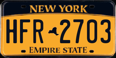 NY license plate HFR2703