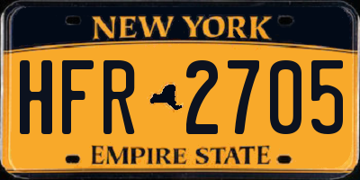 NY license plate HFR2705