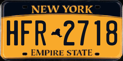 NY license plate HFR2718