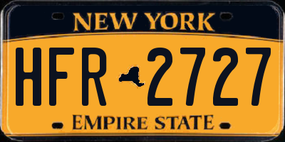 NY license plate HFR2727