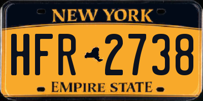 NY license plate HFR2738