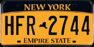 NY license plate HFR2744