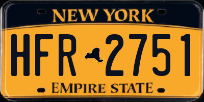 NY license plate HFR2751