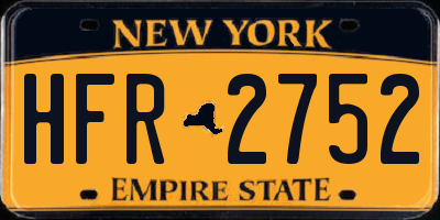 NY license plate HFR2752