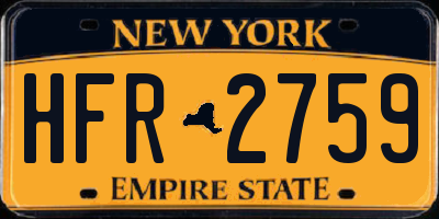 NY license plate HFR2759