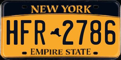 NY license plate HFR2786
