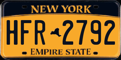 NY license plate HFR2792