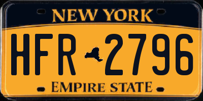 NY license plate HFR2796