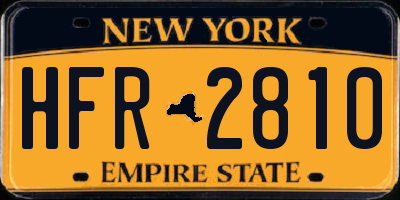NY license plate HFR2810