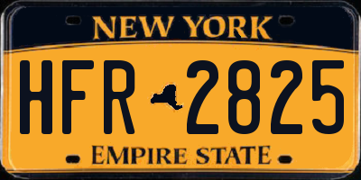 NY license plate HFR2825