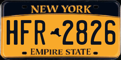 NY license plate HFR2826