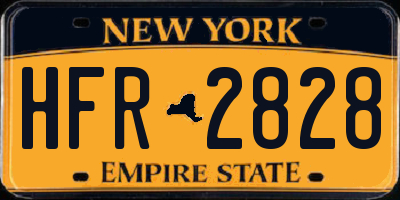 NY license plate HFR2828