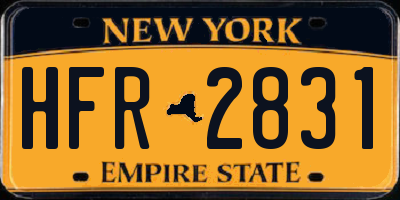 NY license plate HFR2831