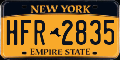 NY license plate HFR2835