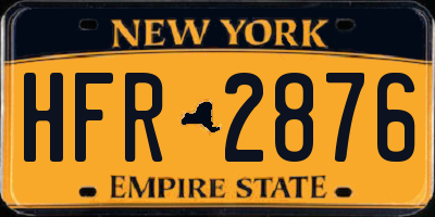 NY license plate HFR2876