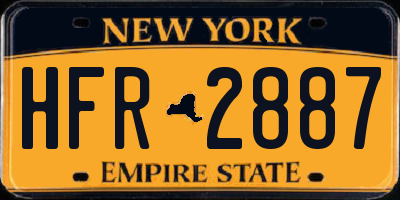 NY license plate HFR2887