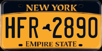 NY license plate HFR2890