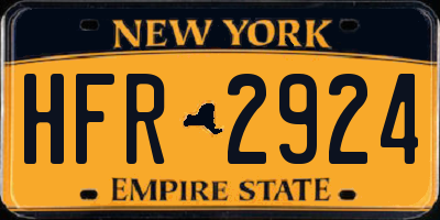 NY license plate HFR2924