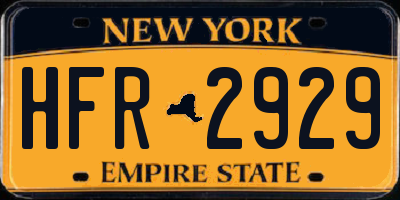 NY license plate HFR2929