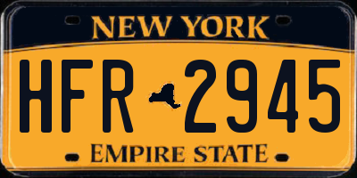 NY license plate HFR2945