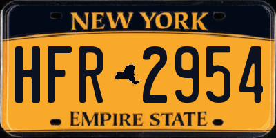 NY license plate HFR2954