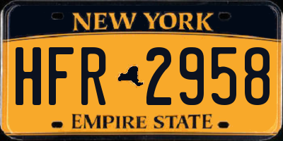 NY license plate HFR2958