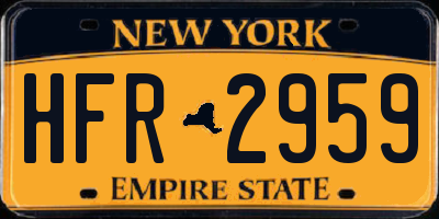 NY license plate HFR2959