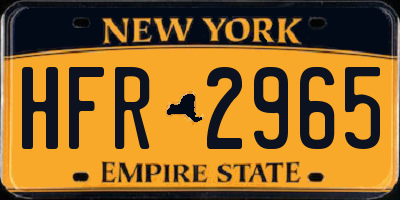 NY license plate HFR2965