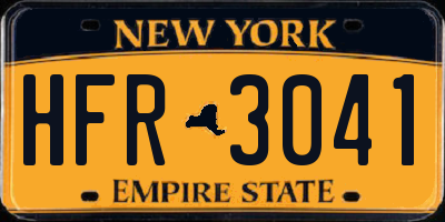 NY license plate HFR3041